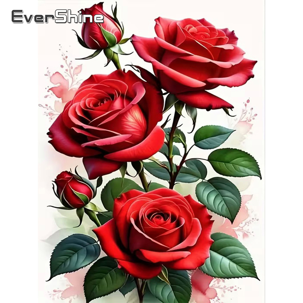 Resin Art Rose - Evershine Diamant-Mosaik Blumen-Kreuzstich-Kunstgemälde Rosenmuster für Erwachsene