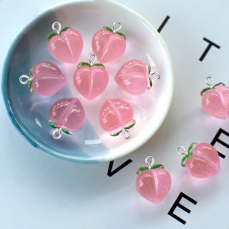 Resin Art Jewelry Kit - 10 Stück neue transparente pfirsichfarbene flache