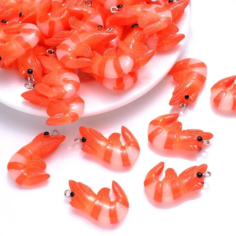 Resin Art Jewelry Kit - 10 Stück Acrylharz Cartoon-Meeresfrüchte-Anhänger 3D Simulierte