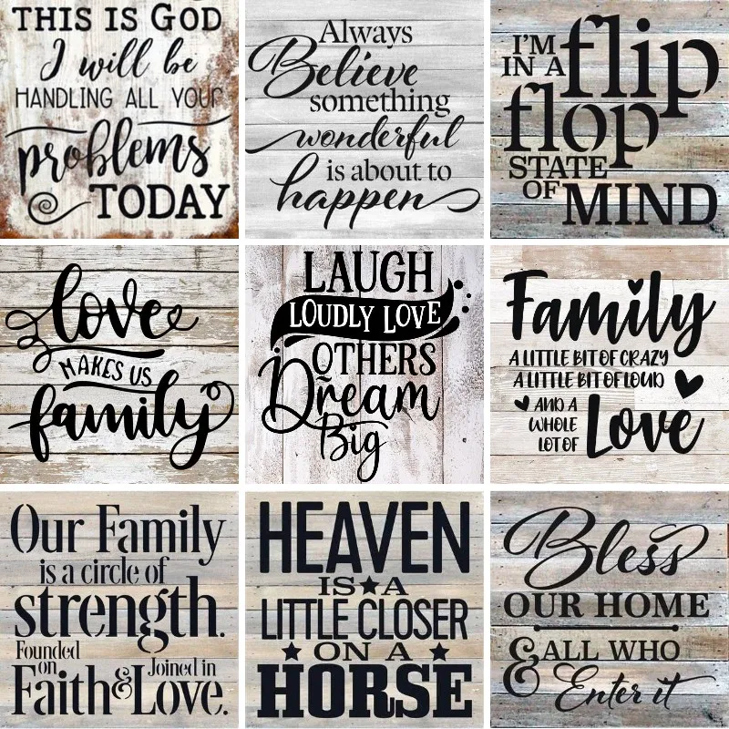 Resin Art Quote - Diamant malerei Familien zitate, inspirierende Sprüche