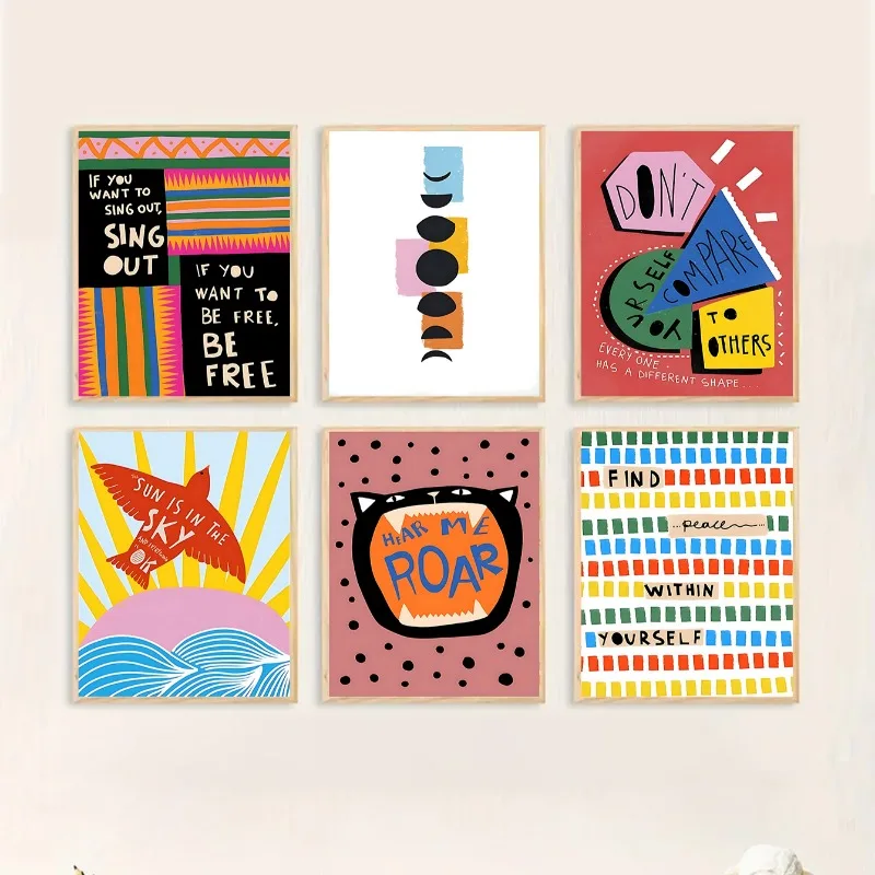 Resin Art Quote - Buntes Bohemien-Poster mit inspirierenden Zitaten zur