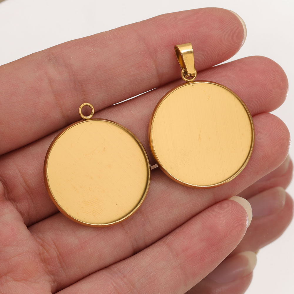 Resin Art Jewelry Kit - 10 Stück Edelstahl Gold Anhänger Harz
