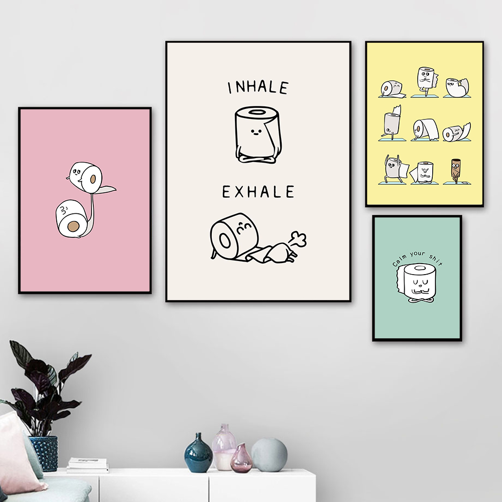 Resin Art Quote - Toilettenpapier, Yoga, lustiges Zitat, minimalistische Wandkunst,