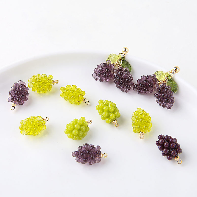 Resin Art Jewelry Kit - 6 Stück Niedliche Kleine Trauben Harz-Anhänger