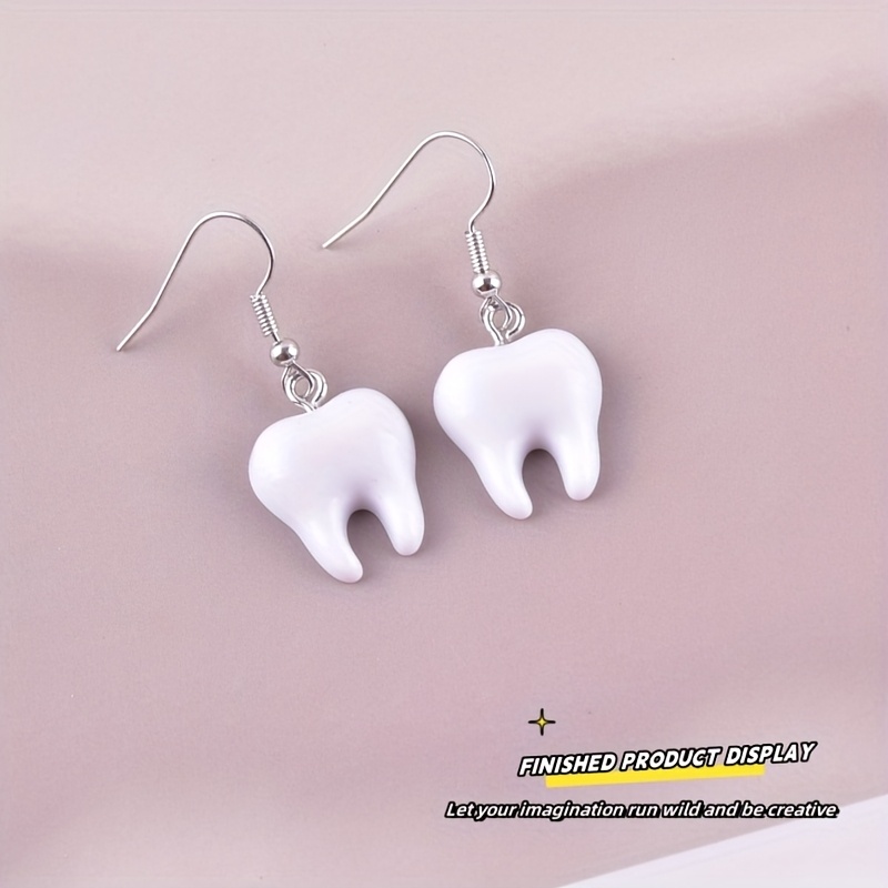 10 Stück lustige Zahn-Harz-Anh – Resin Art Earrings Bewertung und Preis
