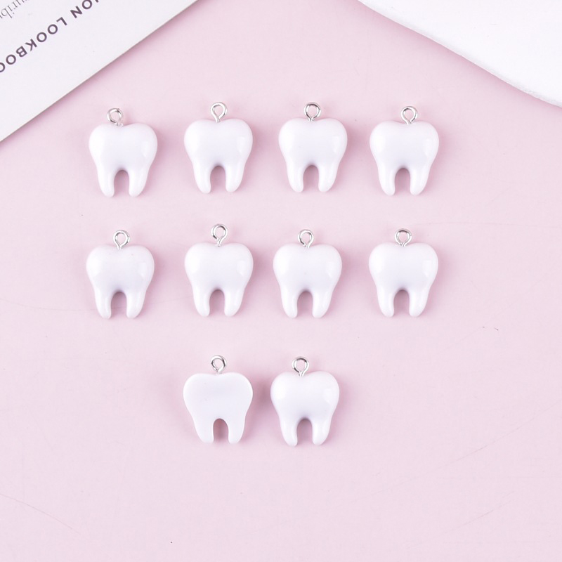10 Stück niedliche weiße Zähne – Resin Art Earrings Bewertung und Preis