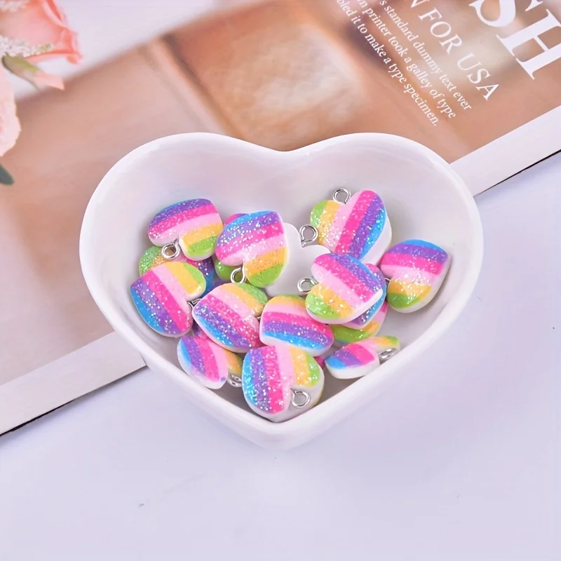 10 Stück bunte Herz-Harz-Anhän – Resin Art Jewelry Kit Bewertung und Preis