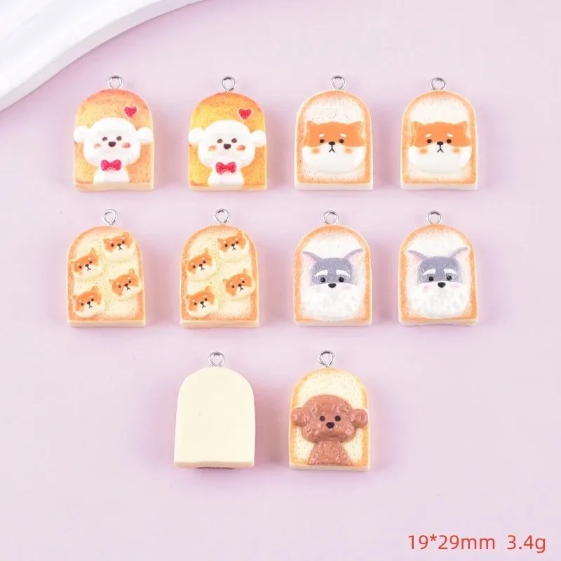 10 Stück niedliche Toast-Hund- – Resin Art Earrings Bewertung und Preis