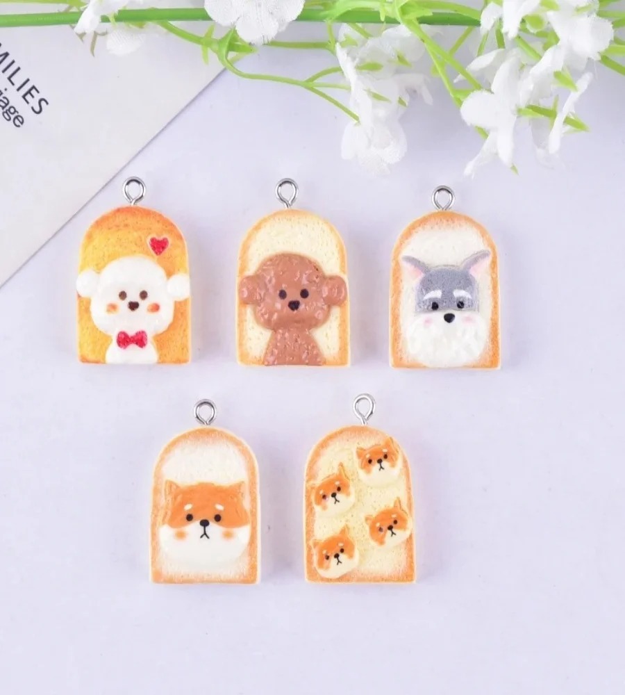 10 Stück niedliche Toast-Hund- – Resin Art Earrings Bewertung und Preis