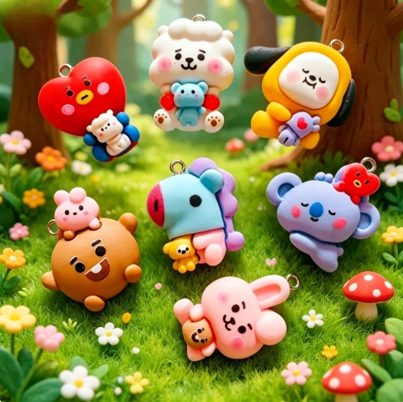 7 Stück BT21 Harz-Cartoon-Anhä – Resin Art Jewelry Kit Bewertung und Preis
