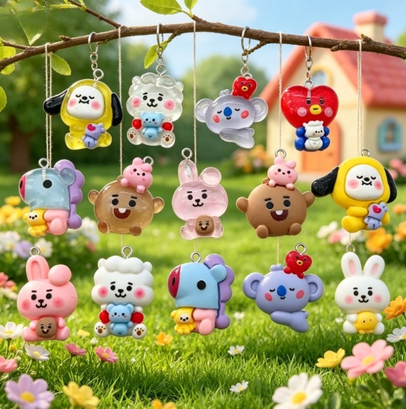 7 Stück BT21 Harz-Cartoon-Anhä – Resin Art Jewelry Kit Bewertung und Preis
