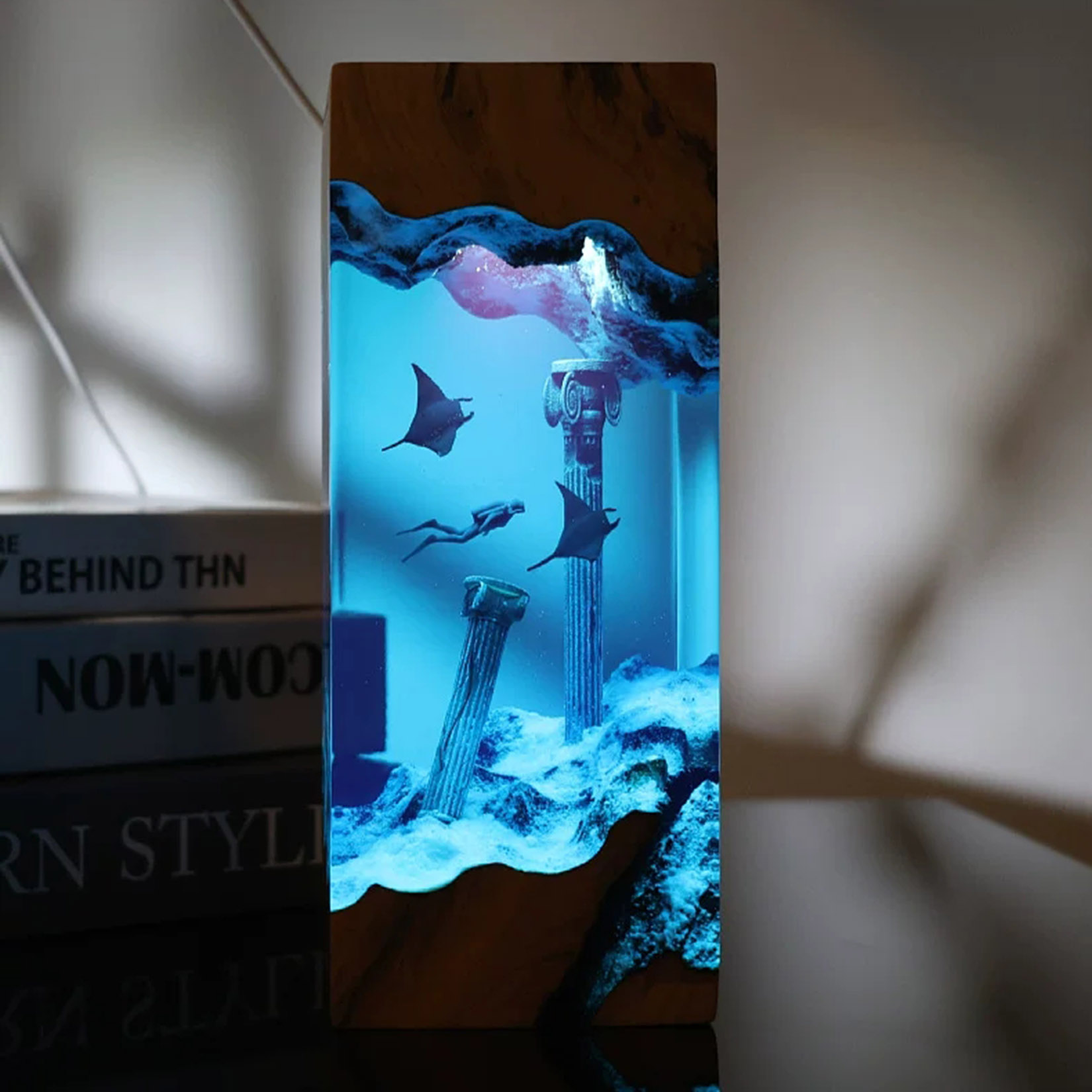 Manta-Rochen Nachtlampe Ozean- – Resin Art Decoration Items Bewertung und Preis